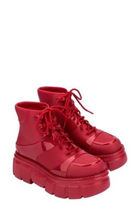 Melissa Rebel Lug Sole Boot in Red at Nordstrom Rack, Size 10