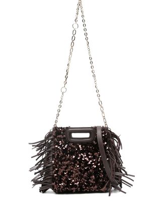 Maje Miss M mini bag - women - Polyester/Lambskin - One Size - Brown
