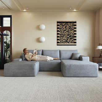 STILVORA Sof&aacute; Esquinero Modular Sin Marco De 270 Cm Con Chaise Longue En Forma De L, Sof&aacute; Modular Moderno Con Asiento Profundo, Se Entrega Montado, Sof&aacute; Compre