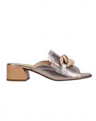 Vaneli Womens Cannia Open-Toe Leather Mules In Shell Grained Metallic