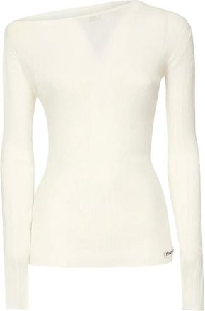 Pinko Maglione monospalla a coste - Bianco