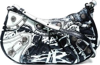 Balenciaga Borsa a spalla Le Cagole Graffiti anni 2020 - Nero