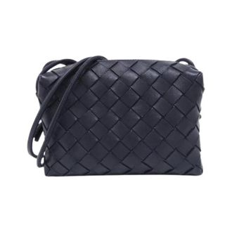 Bottega Veneta Pre-owned Leren Schoudertas - Dames - Pre-owned - Blauw - Maat: ONE Size Leer