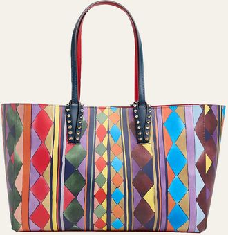 Christian Louboutin Cabata Small Losange-Print Leather Tote Bag