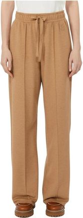 Max Mara Wijde broek - Dames - Broeken - Bruin - Maat: XS Wol