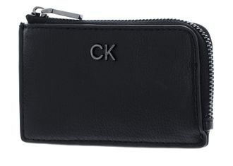 Calvin Klein Women CK Daily Zip CARDHOLDER W/Chain, Ck Black, One Size