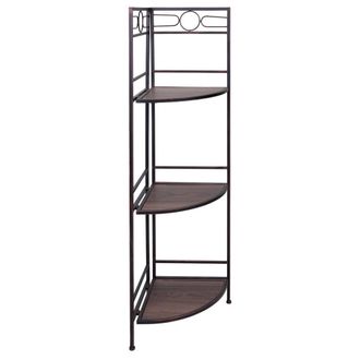 Wanderlust Deco Estanter&iacute;a Rinconera De Madera Y Metal Negra 50x36x126