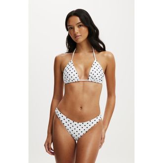 Cotton On Womens String Triangle Bikini Top in Missy Spot White Wash at Nordstrom, Size X-Large