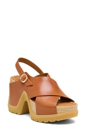 Sorel Roamn Rise Slingback Platform Sandal in Iced Tea/Gum 16 at Nordstrom, Size 10.5