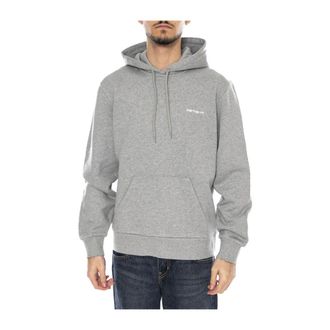 Carhartt Work in Progress Hoodies & sweatvesten, Heren, Grijs, S, Katoen, Hooded Script Embroidery Sweat