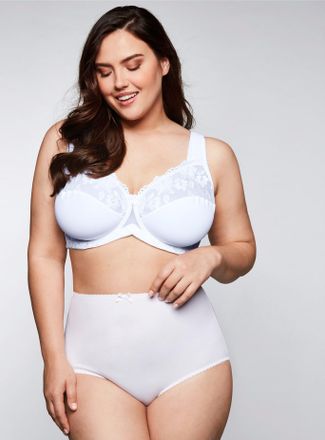 Sheego B&uuml;gel-BH SHEEGO, Damen, Gr. 11,5, Cup B, weiss (wei&szlig;), 50% Polyamid, 40% Polyester, 10% Elasthan, BHs B&uuml;gel-BH