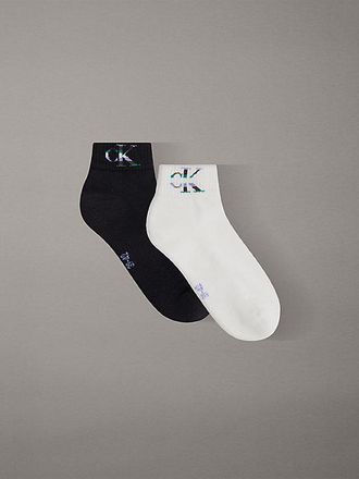 Calvin Klein Pack de 2 calcetines tobilleros de algod&oacute;n el&aacute;stico suave