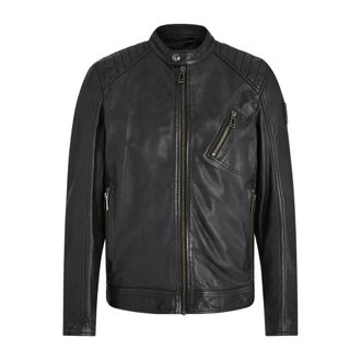 Belstaff Jassen, Heren, Zwart, 2Xl, Leer, Klassieke Leren Jas