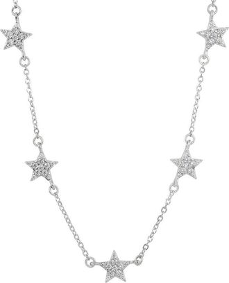 Savvy Cie Jewels Silver Cz Station Necklace