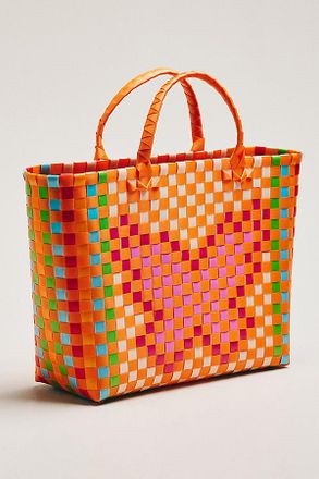 Farm Rio Multi-Colored Woven Tote Bag