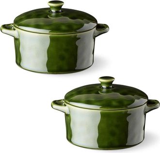 Certified International Verde Set Of 2 Round Mini Bakers
