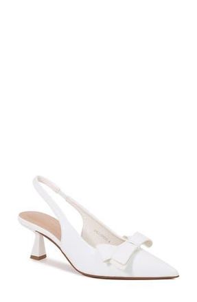 Berness Calliope Asymmetric Bow Slingback Pump in White at Nordstrom Rack, Size 5.5
