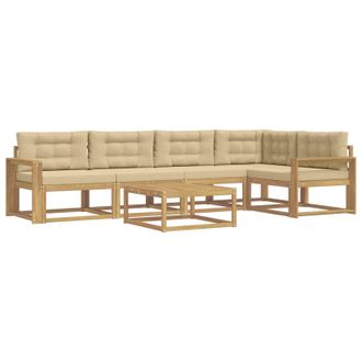 vidaXL Conjunto De Sof&aacute;s De Exterior 6 Pcs Y Beige 79 X 79 X 37 Cm Vidaxl