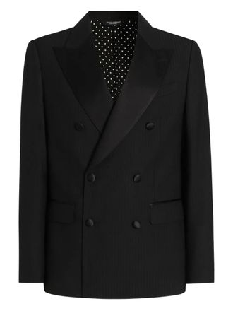 Dolce & Gabbana Sicilia double-breasted peaked-lapel jacket - Nero