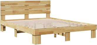 vidaXL Vidaxl - Bed Frame with Headboard without Mattress 140x200 cm Solid Wood Oak