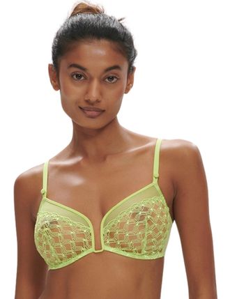 Simone P&eacute;r&egrave;le Womens Rose Wireless Bra - Green - Size Small