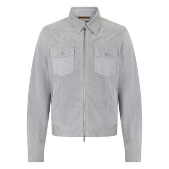 Moorer Leather Jackets, male, Gray, Size: M Modern Leather Jacket