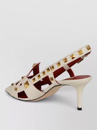 Valentino Garavani slingback sandals kitten heel pointed toe studs