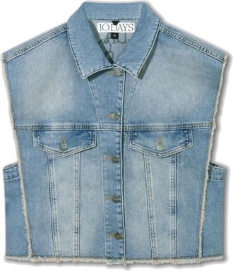 10 Days Denim Vest - Dames - Jassen - Blauw - Maat: L Denim