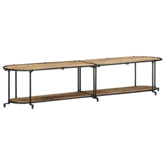 Berkfield Home TV Cabinet 200x42x40 cm Solid Wood Rough Mango in Brown | Size: 200 x 42 x 40 cm