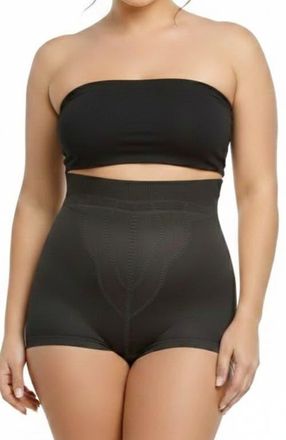Rago Medium Support High Waist Panty Brief with Tulip Front Panel Memory Compression Fabric in Black at Nordstrom, Size 44