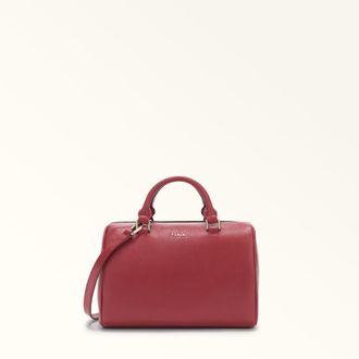 Furla Mialissa Boston Bag S Ciliegia D Red Grained Calf Leather Woman