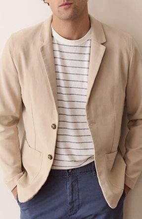 Marine Layer Flex Terry Blazer in Dark Khaki at Nordstrom, Size Medium