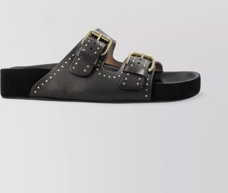 Isabel Marant studded leather buckle flat sole sandals