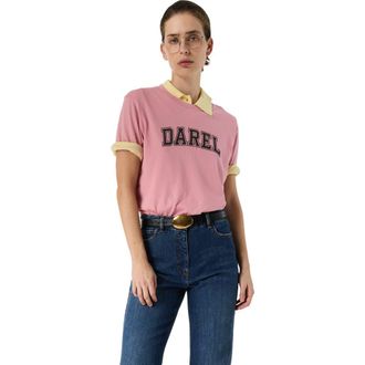 Gerard Darel Melly Retro Logo T-Shirt in Light Pink at Nordstrom, Size Medium