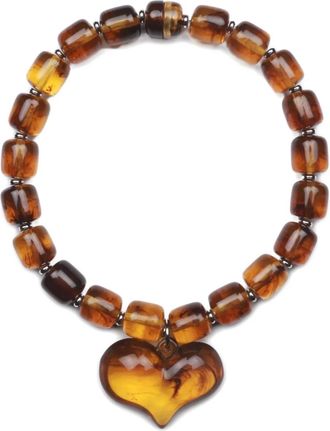 Julietta Amore heart necklace - women - Resin - One Size - Brown