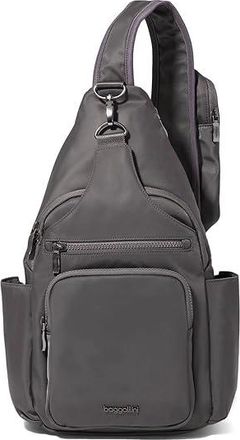 Baggallini Central Park Large Sling Womens Handbags Smoke Twill, Nylon