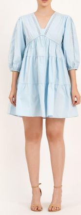 Leota Zariah Empire Waist Mini Dress in Wispy Blue at Nordstrom, Size Xx-Large