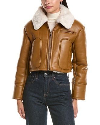 La Fiorentina Cropped Faux Fur Jacket