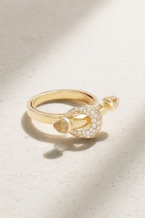 Ananya Anello In Oro 18 Carati Con Quarzo E Diamanti Chakra