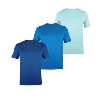 Donnay Effen T-shirt met ronde hals voor heren (set van 3) (Tealblauw/Turkooisblauw/Donkerblauw)