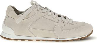 Brunello Cucinelli Beige Calf Leather Bos Taurus Low Top Womens Sneakers
