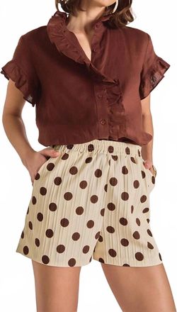 English Factory Riviera Dot Shorts In Brown