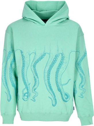 Octopus Outline Hoodie Mint Lichtgewicht Sweatshirt - Heren - Hoodies - Groen - M - Katoen - Hoodies & sweatvesten