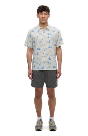 tentree Redwood Shirt in Whiteoakheather/lake Sasquatch at Nordstrom, Size Xx-Large