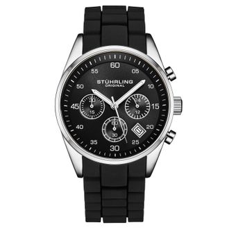 Stührling Mens Tempo Chronograph 42mm - Black - One Size