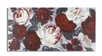 Charme 1921 Painting on Canvas White/red Flower Darkback cm 120x3.7x60
