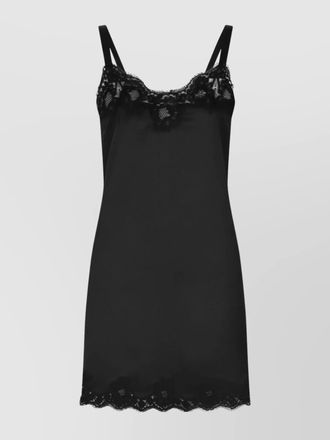 Dolce & Gabbana silk lace-trim sweetheart-neck slip