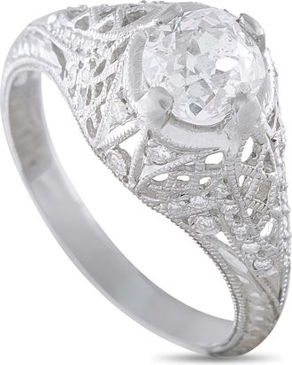Luxury Bazaar Antique Platinum 0.93ct Diamond Ring MF14-080426