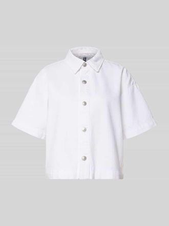 Pieces Loose Fit Jeansbluse aus reiner Baumwolle Modell SKY in Weiss, Gr&ouml;&szlig;e XL