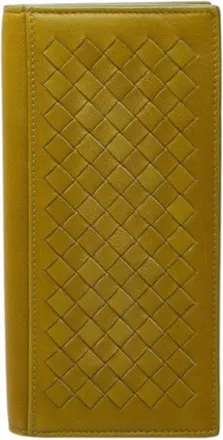 Bottega Veneta Green Intrecciato Long Wallet (Bi-Fold) (Pre-Owned)